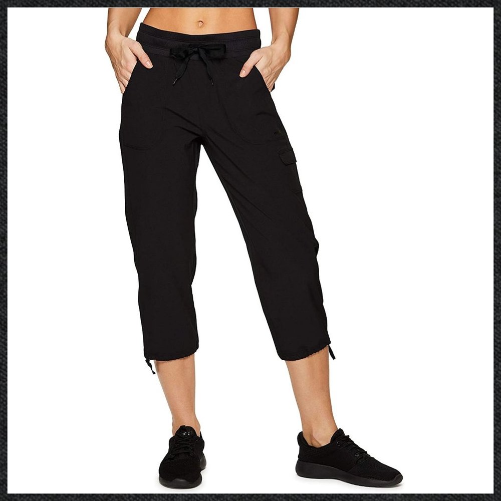 BNWT RBX Active Lightweight Woven Drawstring Cargo Capri Pant